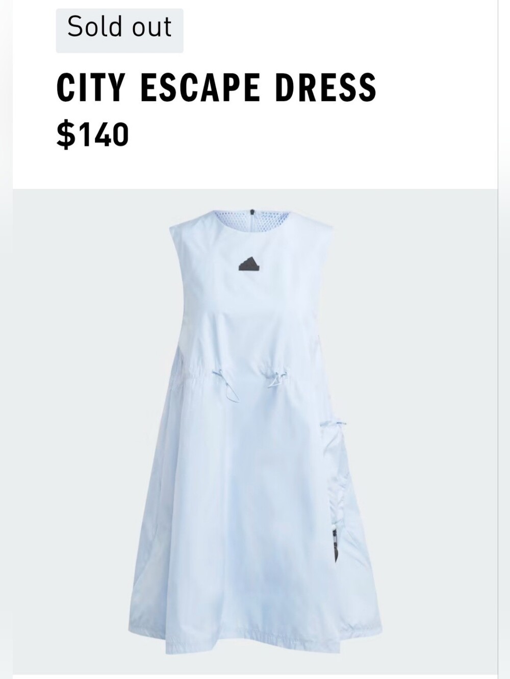 ADIDAS CITY ESCAPE MINI DRESS L NWT